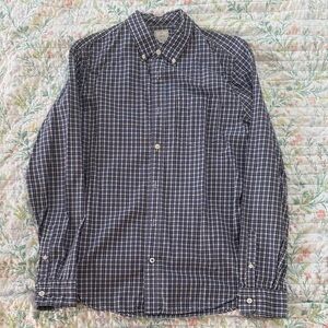 GAP Men's Navy, Purple, and White Plaid Shirt